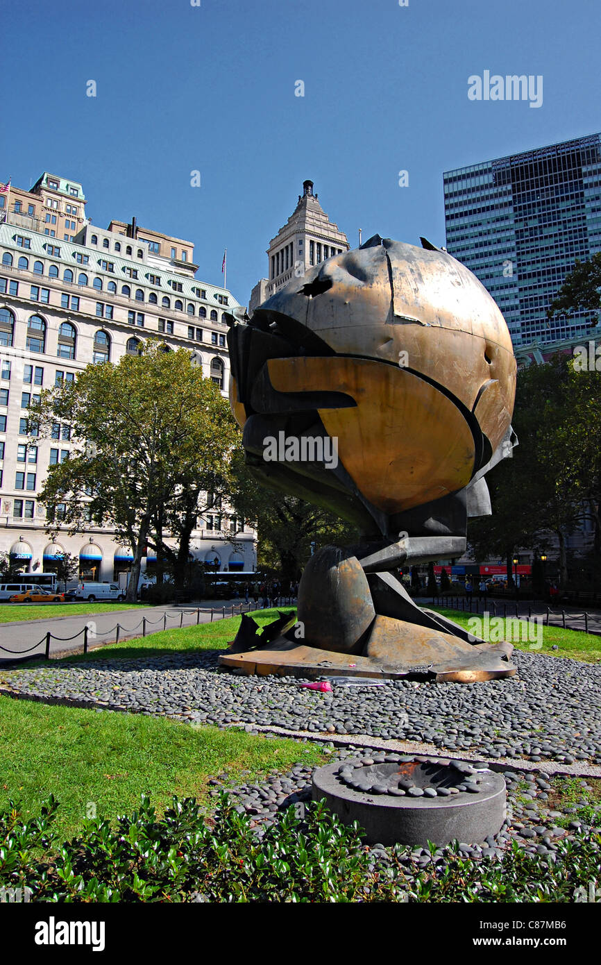 La sfera in Battery Park di New York City Foto Stock