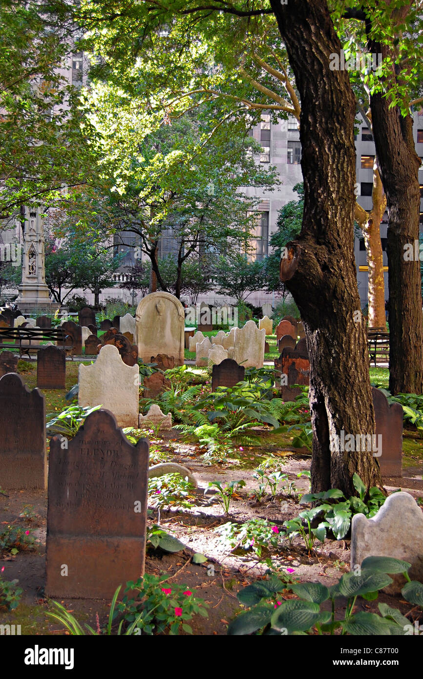 Chiesa della Trinità cimitero, New York City Foto Stock