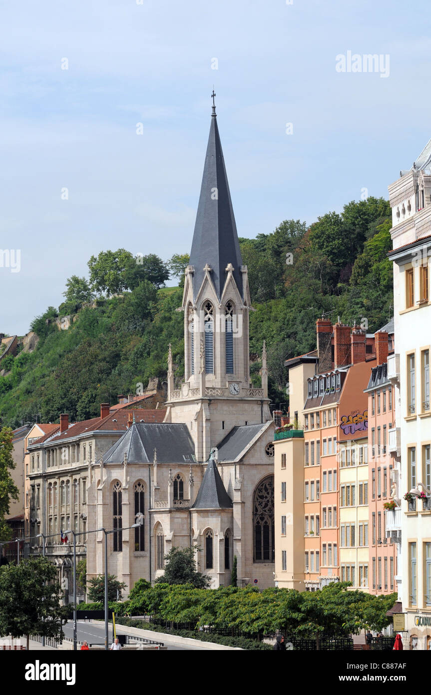 Eglise Saint-Georges (Chiesa di San Giorgio) nella città di Lione, Francia Foto Stock