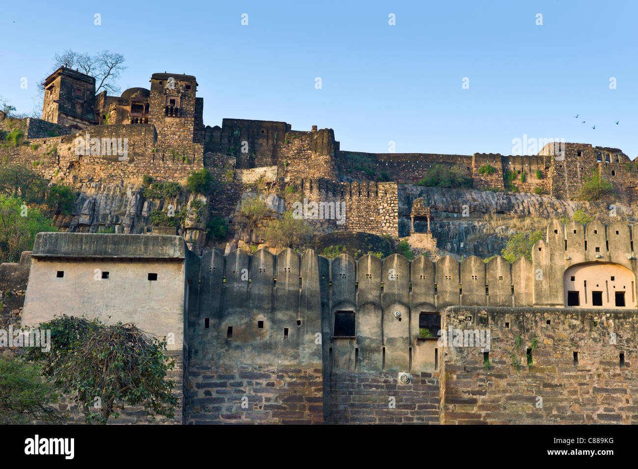 Ranthambore Fort heritage site nel Rajasthan, India settentrionale Foto Stock