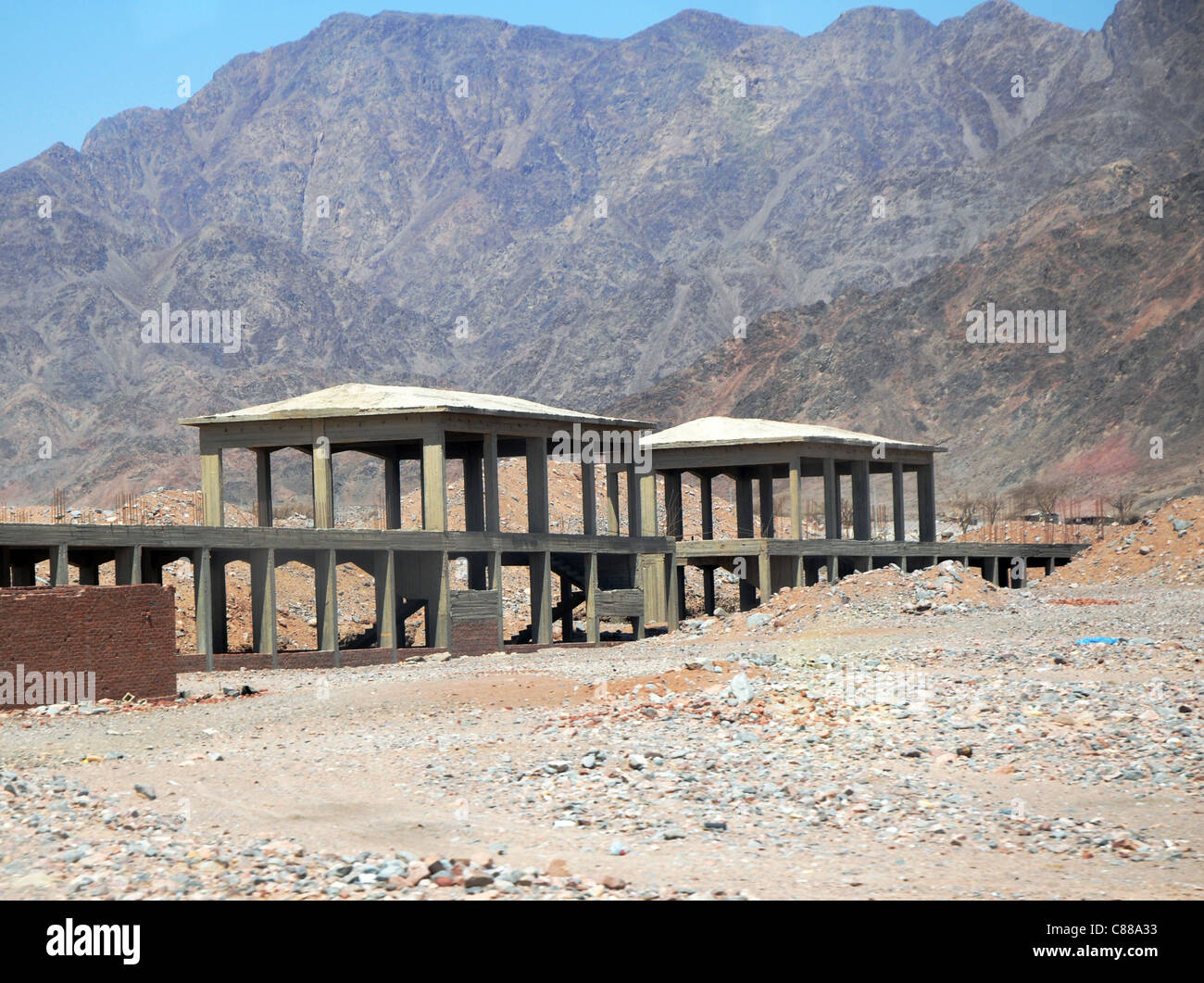 Hotel sito in costruzione a Taba, Egitto Foto Stock