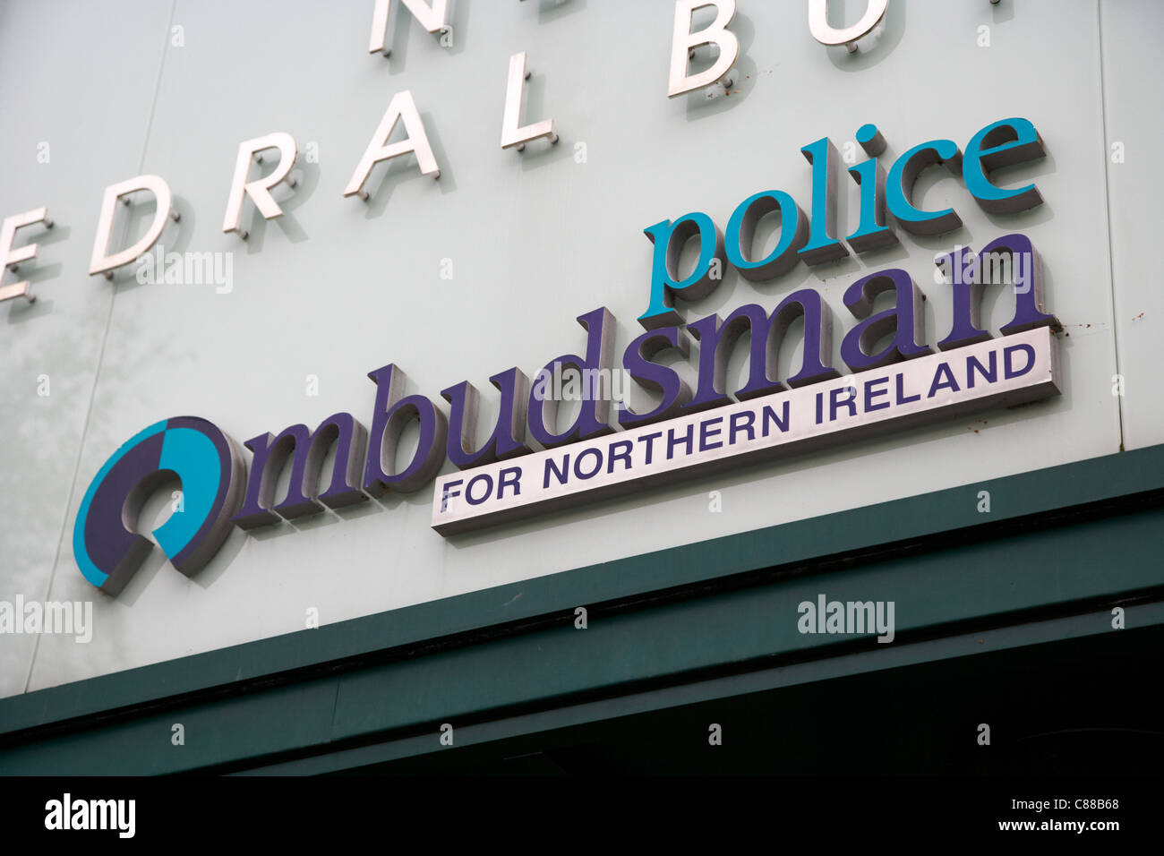 Mediatore europeo di polizia per Northern Ireland office belfast city centre Irlanda del Nord Regno Unito Foto Stock