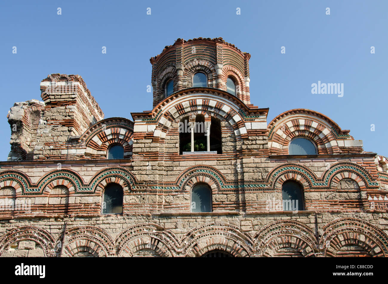 La Bulgaria, Nessebur. Cristo Pantocrator chiesa tardo XIII-XIV secolo. Foto Stock