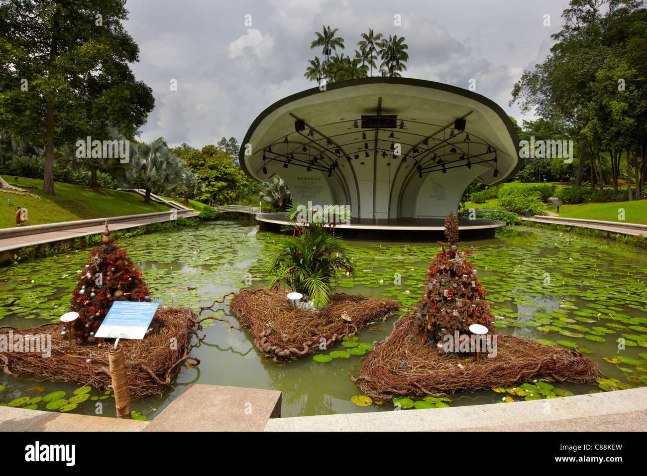Lago di symphony, Singapore Botanic Gardens Foto Stock