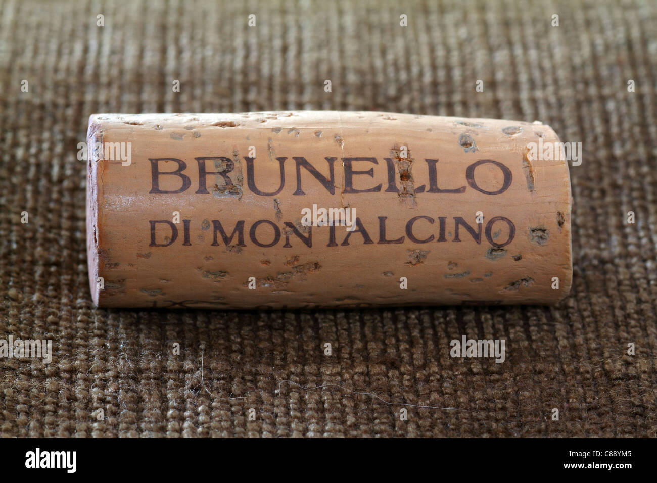 Il Brunello di Montalcino vino toscano tappo di sughero Foto Stock