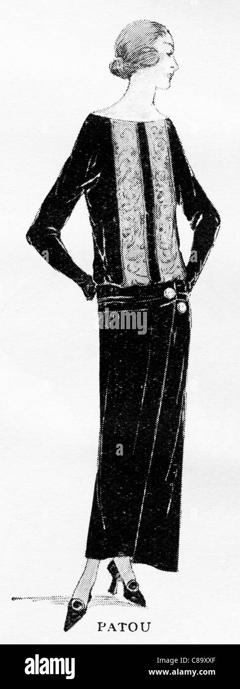Illustrazione Moda circa 1922. Vestiti da designer francese Jean Patou (1887 - 1936) Foto Stock