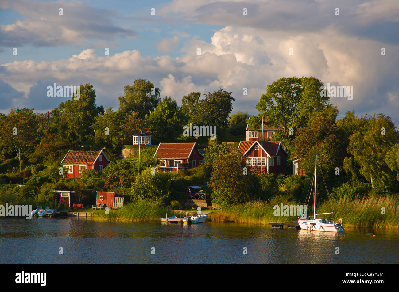 Koloniområde le vacanze estate home quartiere sulla Dragsö isola nei pressi di Karlskrona Svezia meridionale in Europa Foto Stock