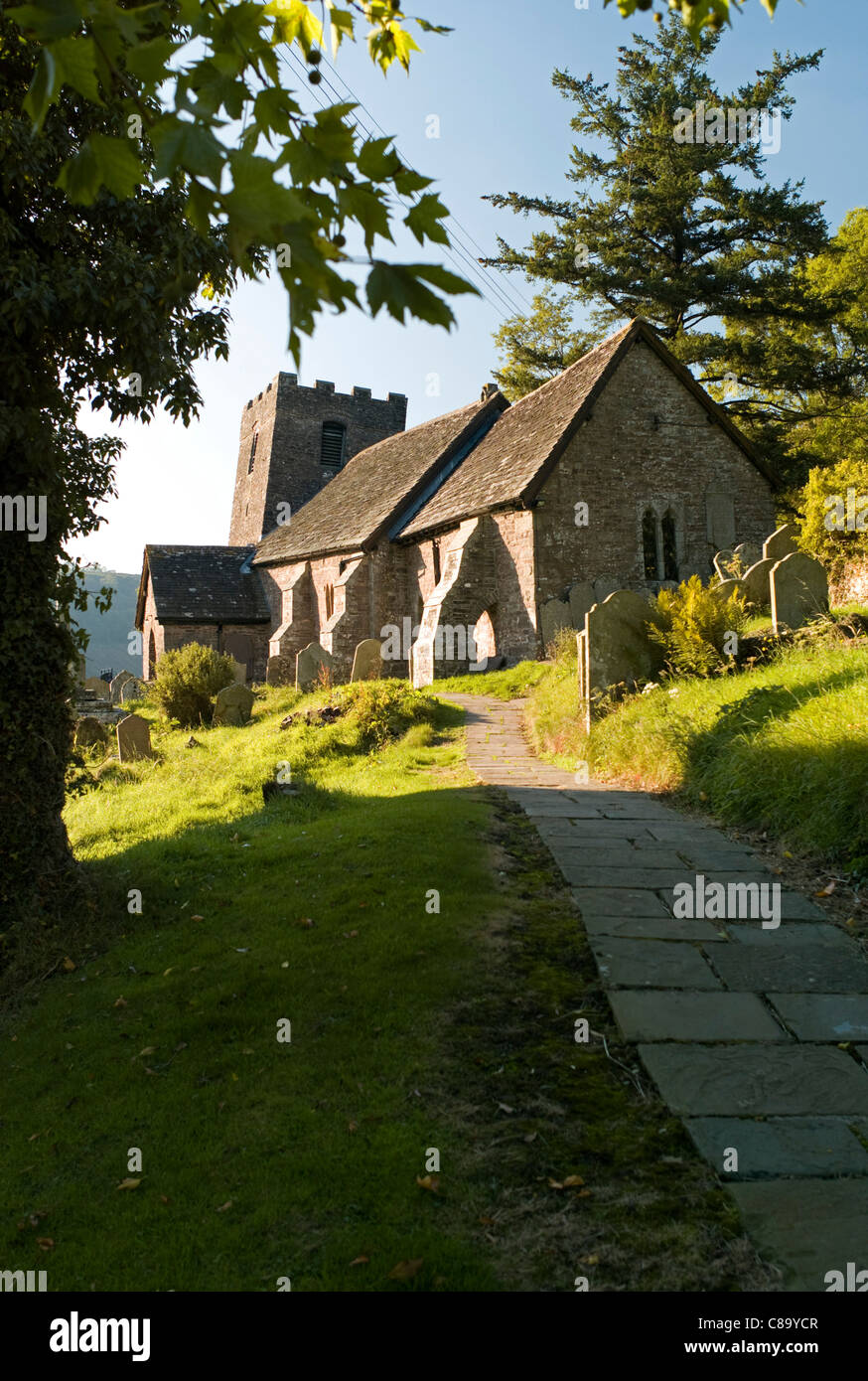 St Martin's church, Cwmyoy, Monmouthshire, Wales UK. Foto Stock