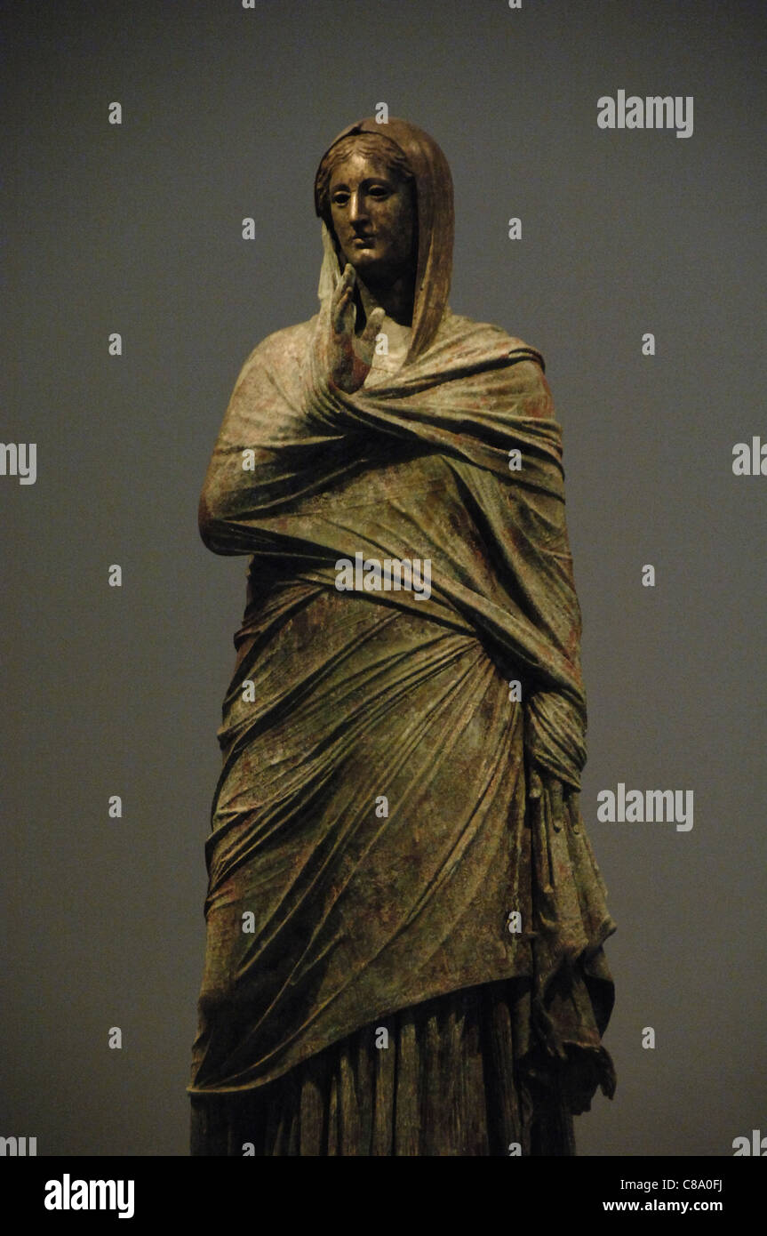 Arte greche. La signora di Kalymnos. Statua di bronzo. Foto Stock
