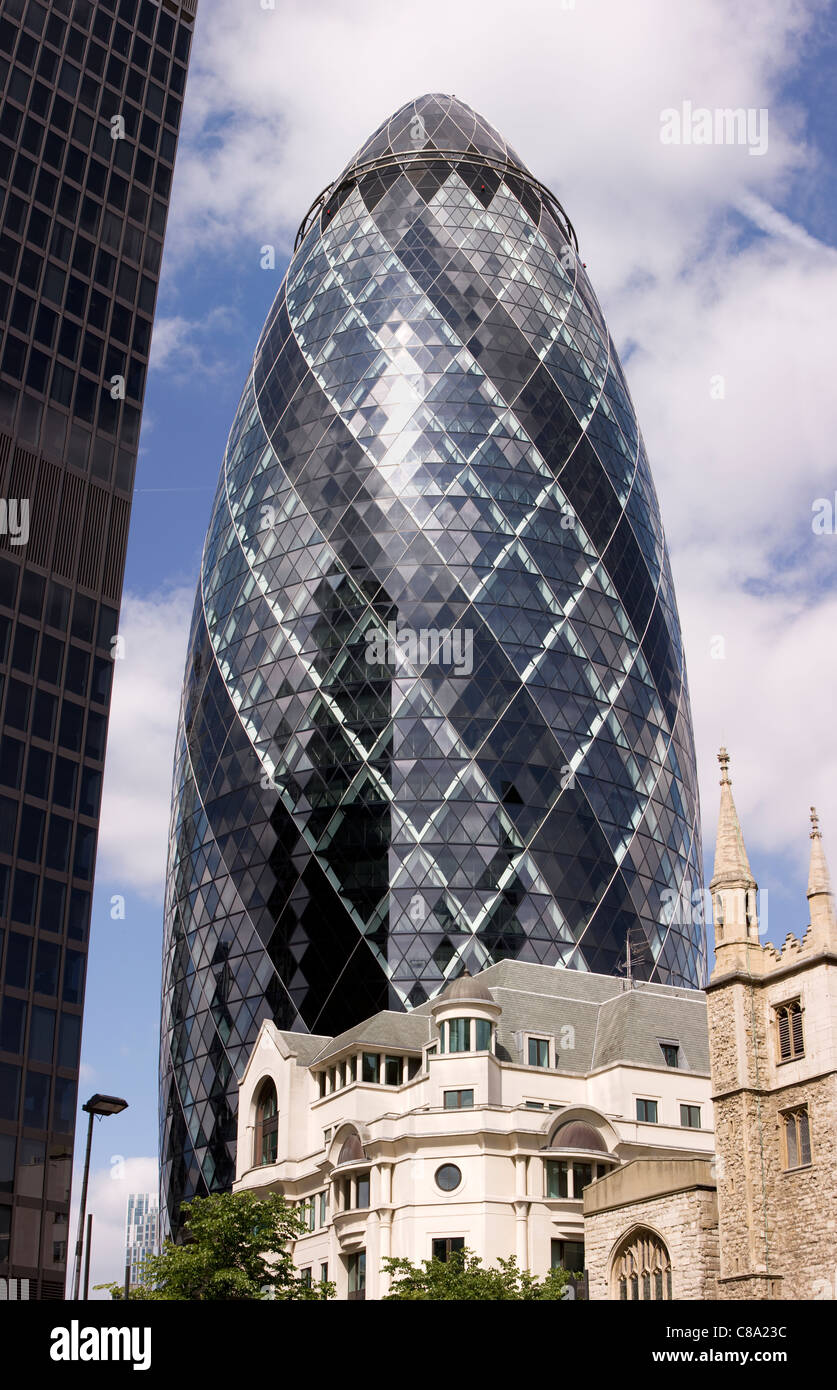 Hi Res Gherkin St Mary Axe Foto Stock