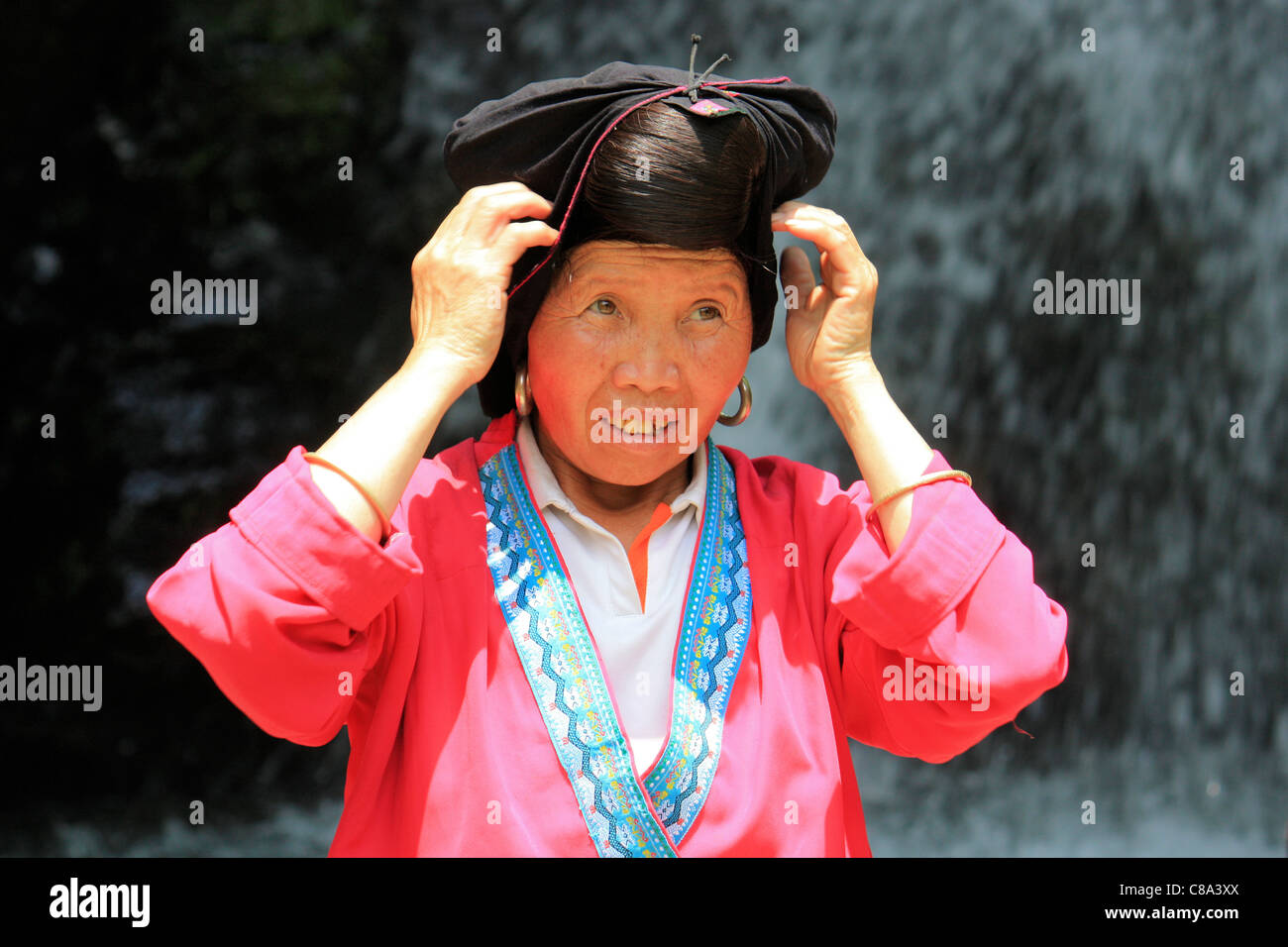 Capelli lunghi donna, Ping An, Longsheng, Cina Foto Stock