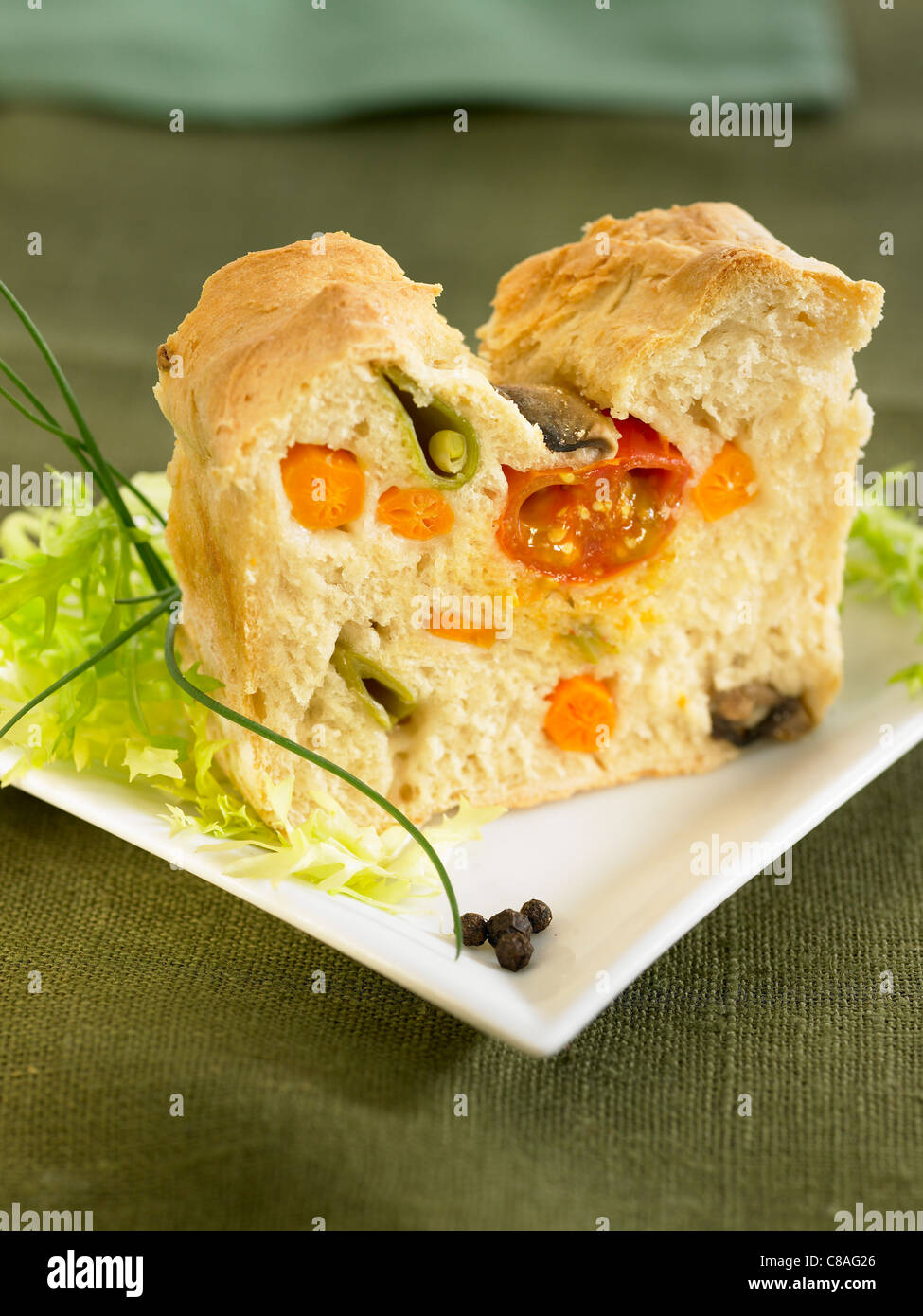 Verdure torta salata Foto Stock