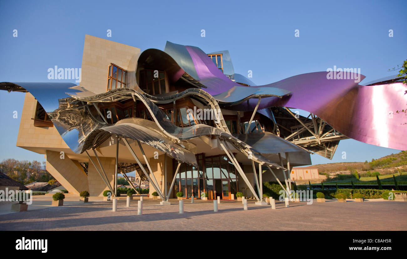 Marqués de Riscal Winery Hotel dall'architetto Frank Ghery, Elciego Rioja, Spagna 110825 Spagna Foto Stock