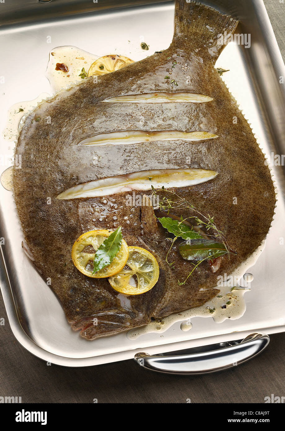 Rombo grigliato con il limone Foto Stock