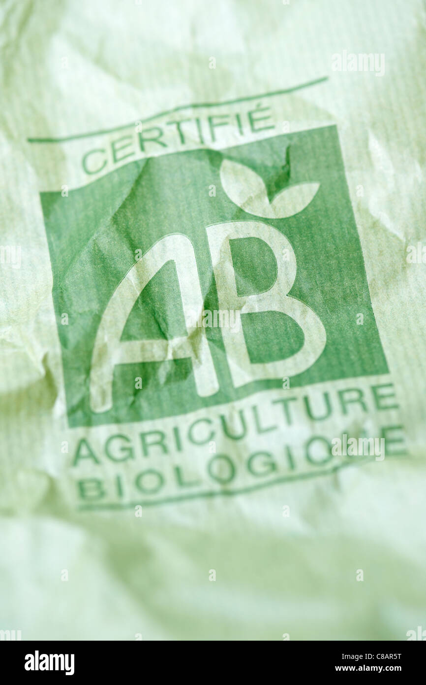 Agricoltura biologica sacchetto di carta Foto Stock
