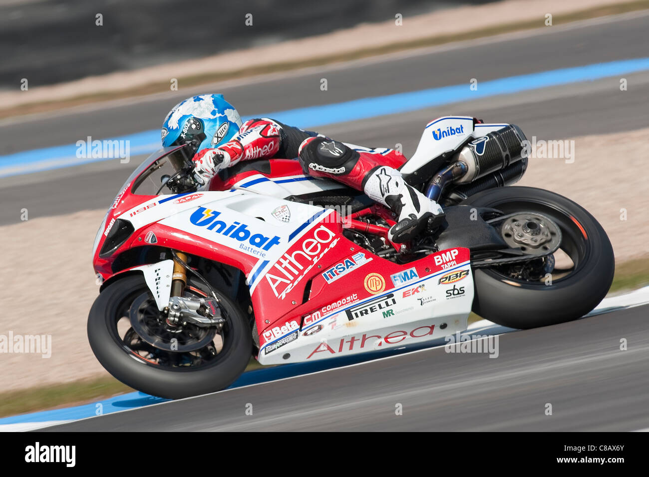 Carlos Checa, il Campionato del Mondo Superbike, Donington Park, 2011 Foto Stock