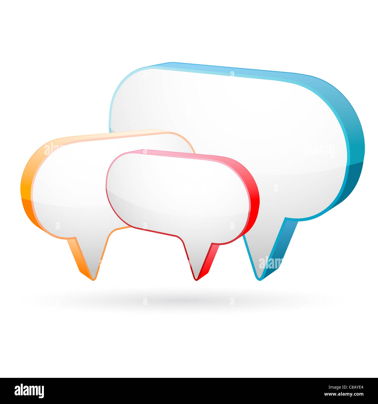 Illustrazione della finestra di dialogo su sfondo bianco Foto Stock