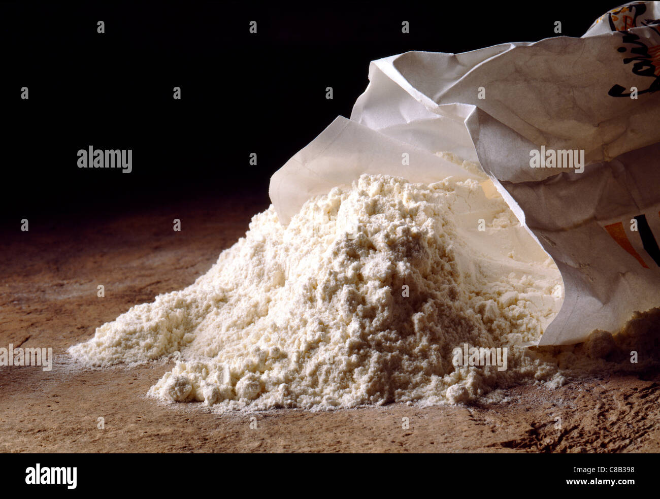 Farina bianca e borsa Foto Stock