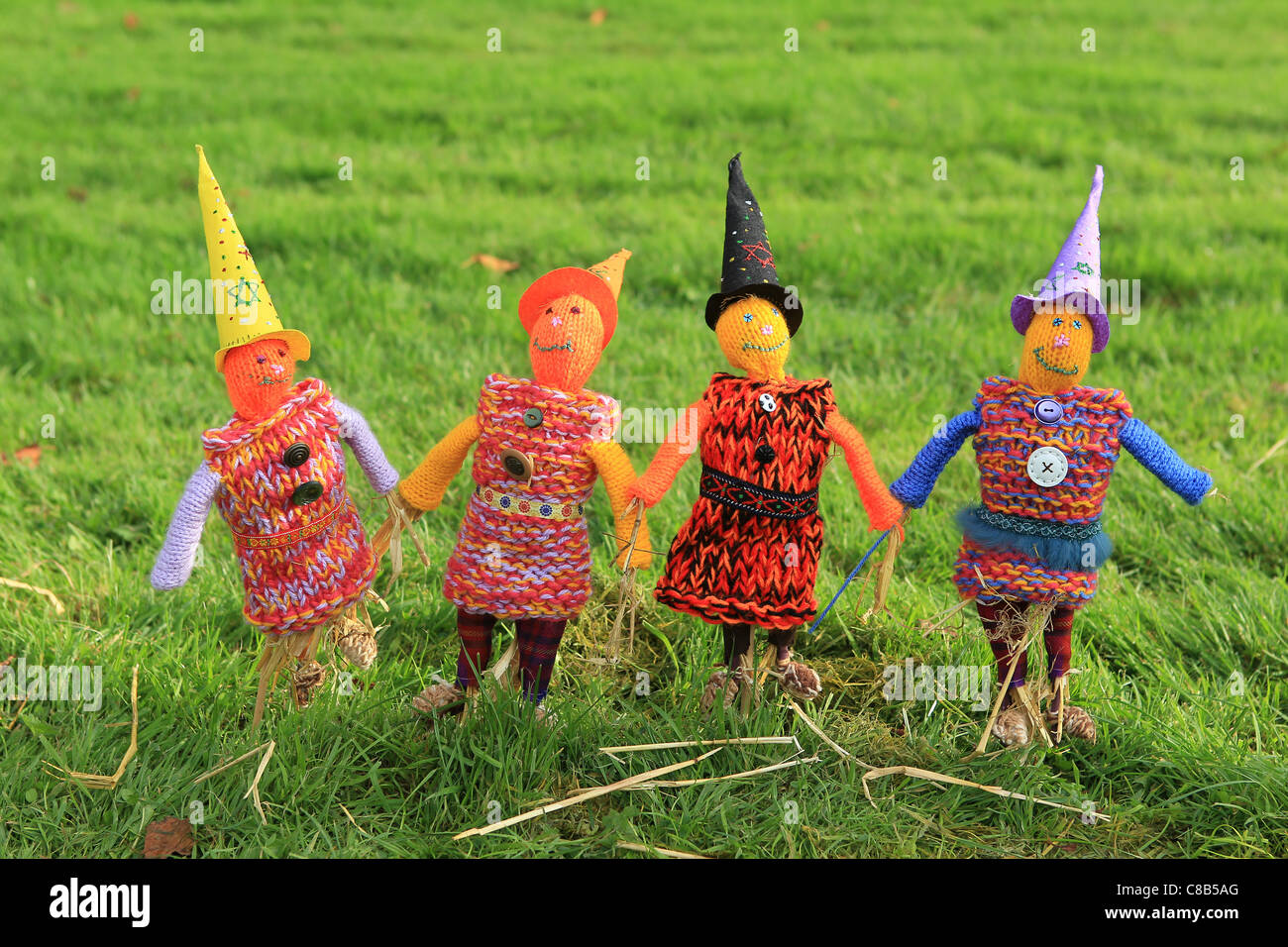 Lo Spaventapasseri è visualizzato durante un Halloween, festival di zucca Foto Stock