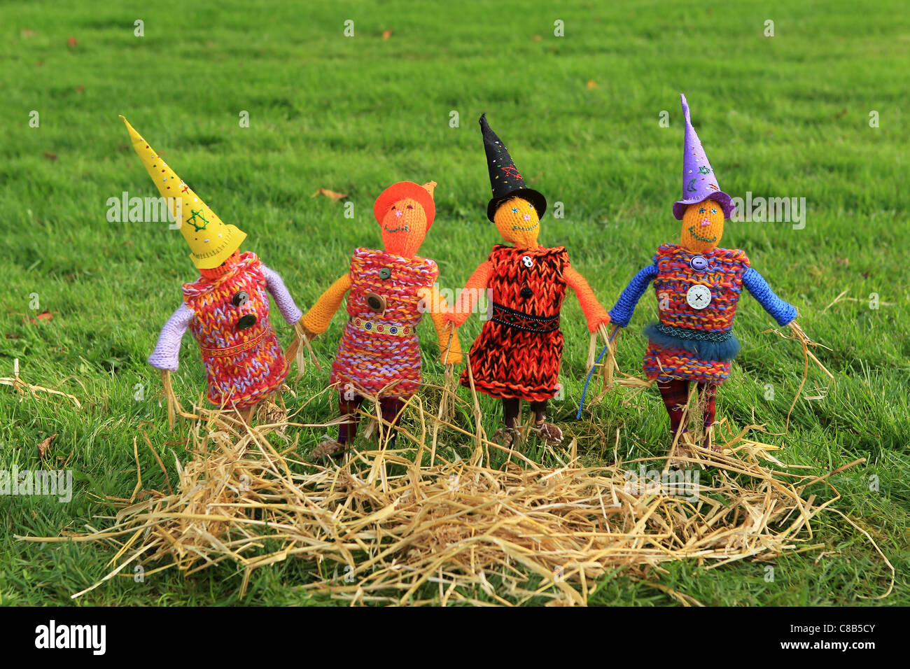 Lo Spaventapasseri è visualizzato durante un Halloween, festival di zucca Foto Stock