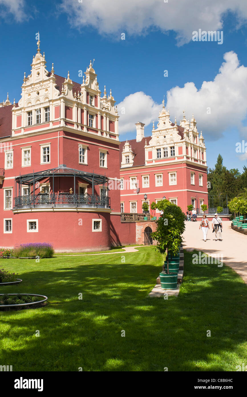 Neues Schloss, Nuovo Palazzo in Fuerst-Pueckler-Park, a Bad Muskau, Germania Foto Stock