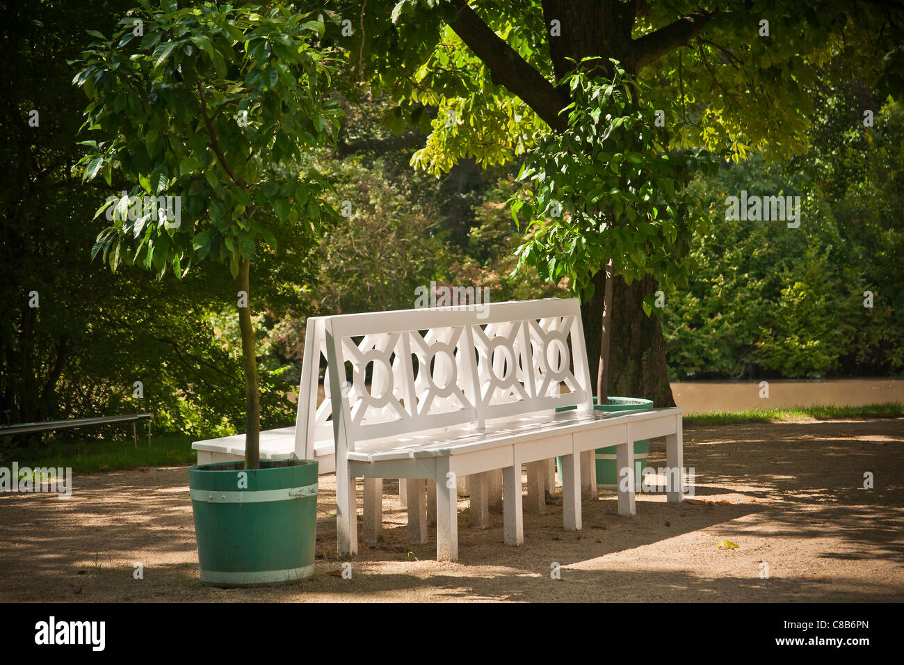 Park Muzakowski (Furst Pückler Park) - un sito patrimonio mondiale dell'UNESCO. Bad Muskau, Germania / Polonia. Foto Stock