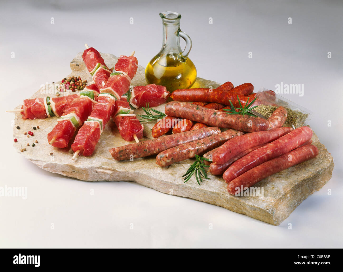 Un assortimento di barbecue di carne Foto Stock