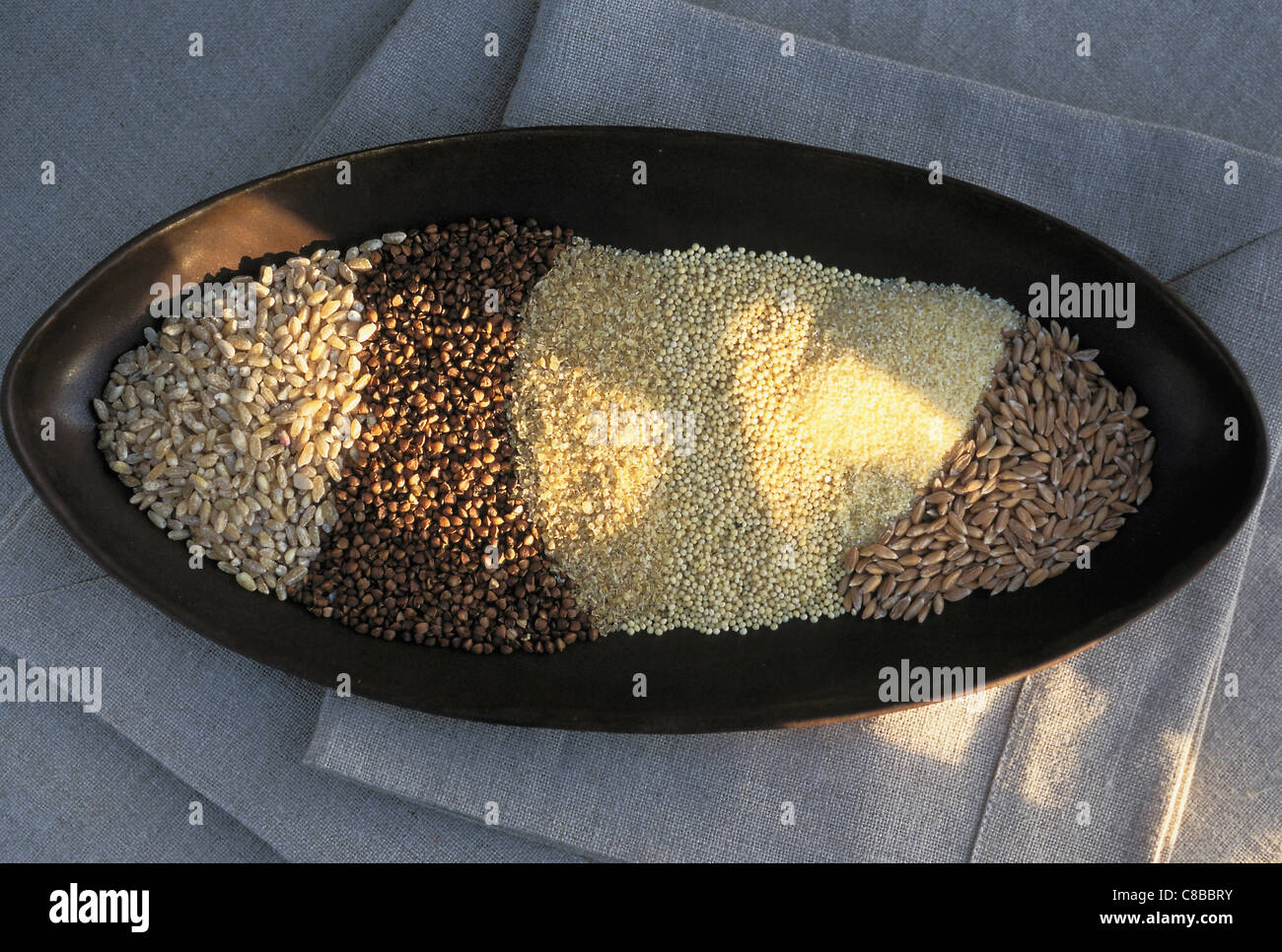 Cupola in argento Piatti di presentazione Foto Stock