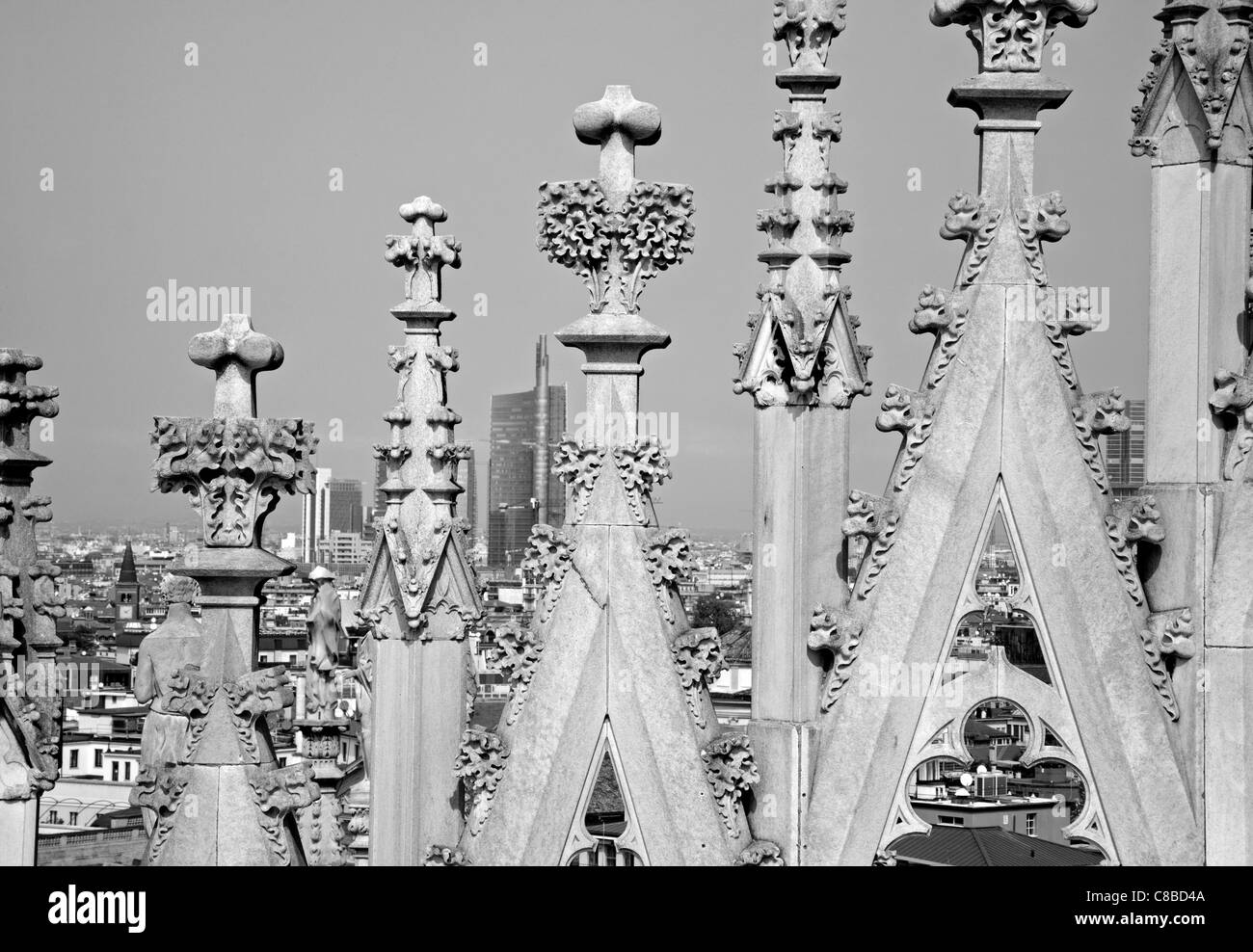 Milano - dettaglio dal tetto del Duomo Foto Stock