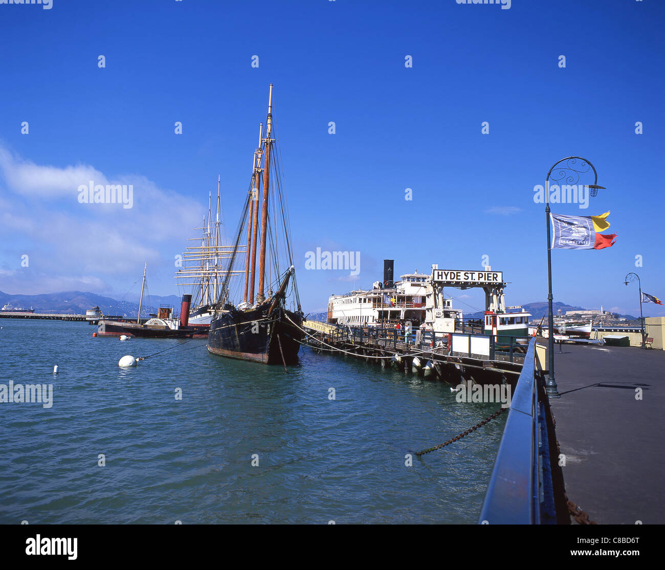 Navi storiche, il San Francisco Maritime National Historical Park, San Francisco, California, Stati Uniti d'America Foto Stock
