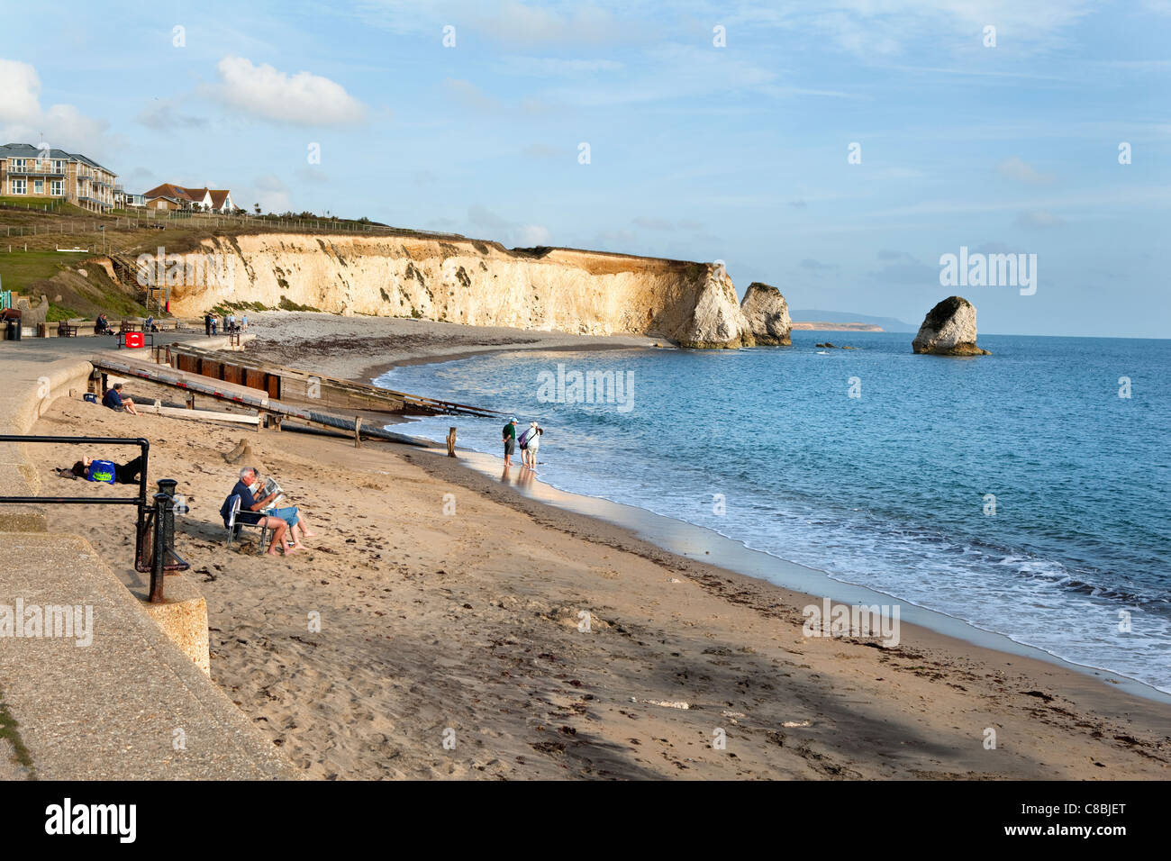 La baia di acqua dolce nell'Isola di Wight. Foto Stock