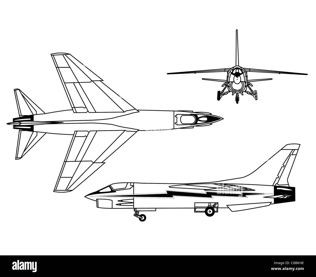 L'F-8 Digital Fly-by-Wire (DFBW) era un progetto di ricerca della NASA che utilizzava un F-8 Crusader modificato per testare i sistemi di controllo di volo digitale. Foto Stock