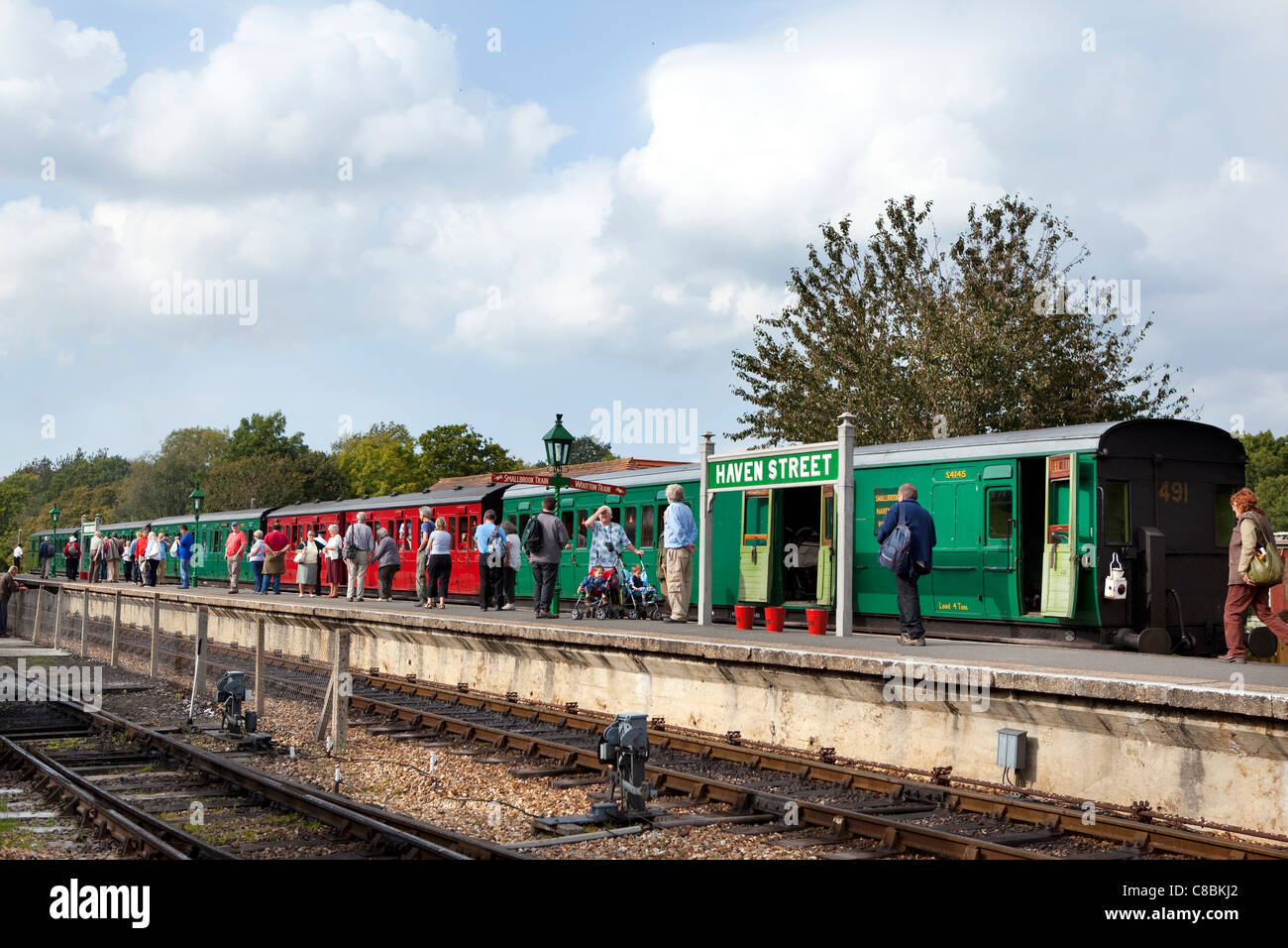 L'Isle of Wight Steam Railway, Havenstreet stazione. Foto Stock