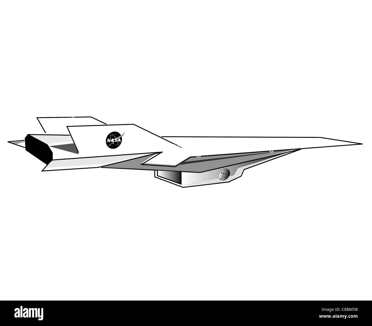 3 Visualizzare la linea di aeromobili arte disegno X-43A Unpiloted ipersonici veicolo di ricerca Foto Stock
