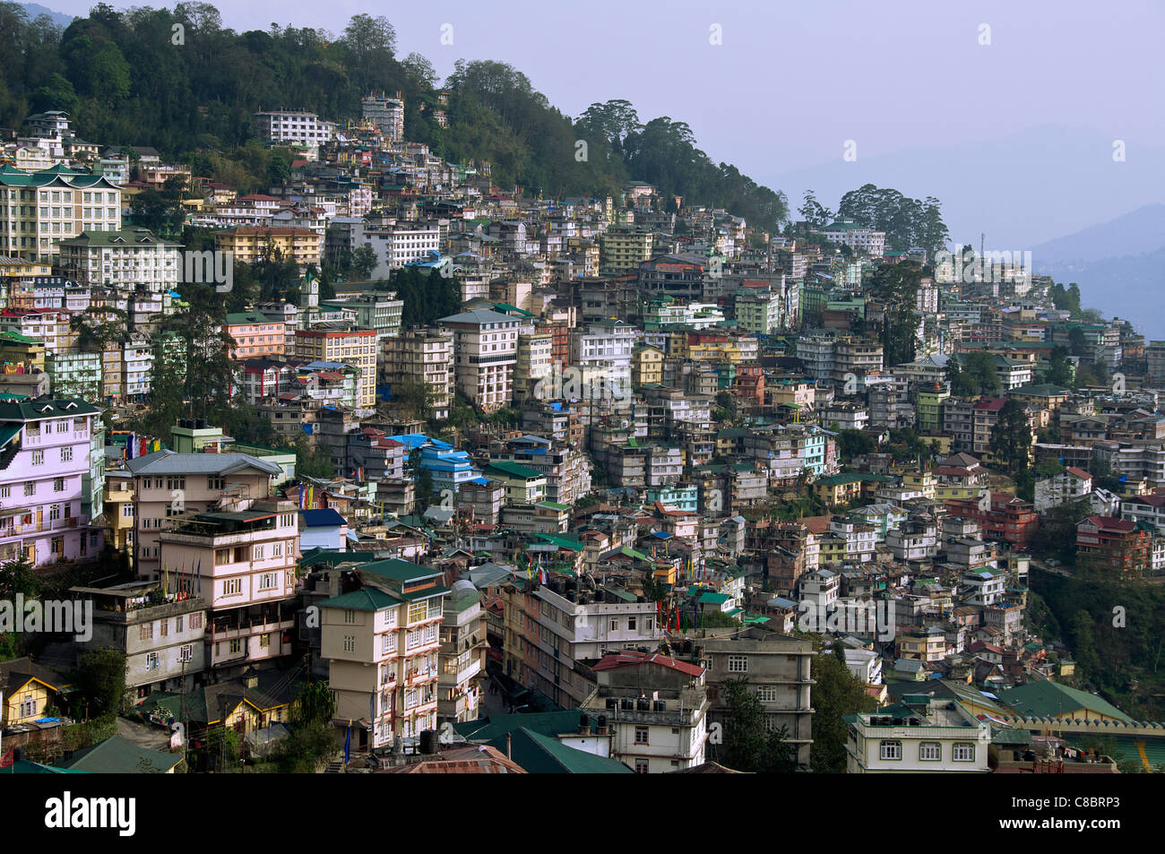 Vista panoramica Gangtok Sikkim India Foto Stock