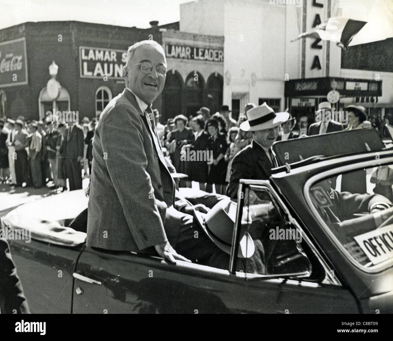 HARRY TRUMAN (1884-1972) 33a Presidente degli Stati Uniti nella sua città natale di Lamar, Missouri, durante il 1944 la campagna presidenziale Foto Stock