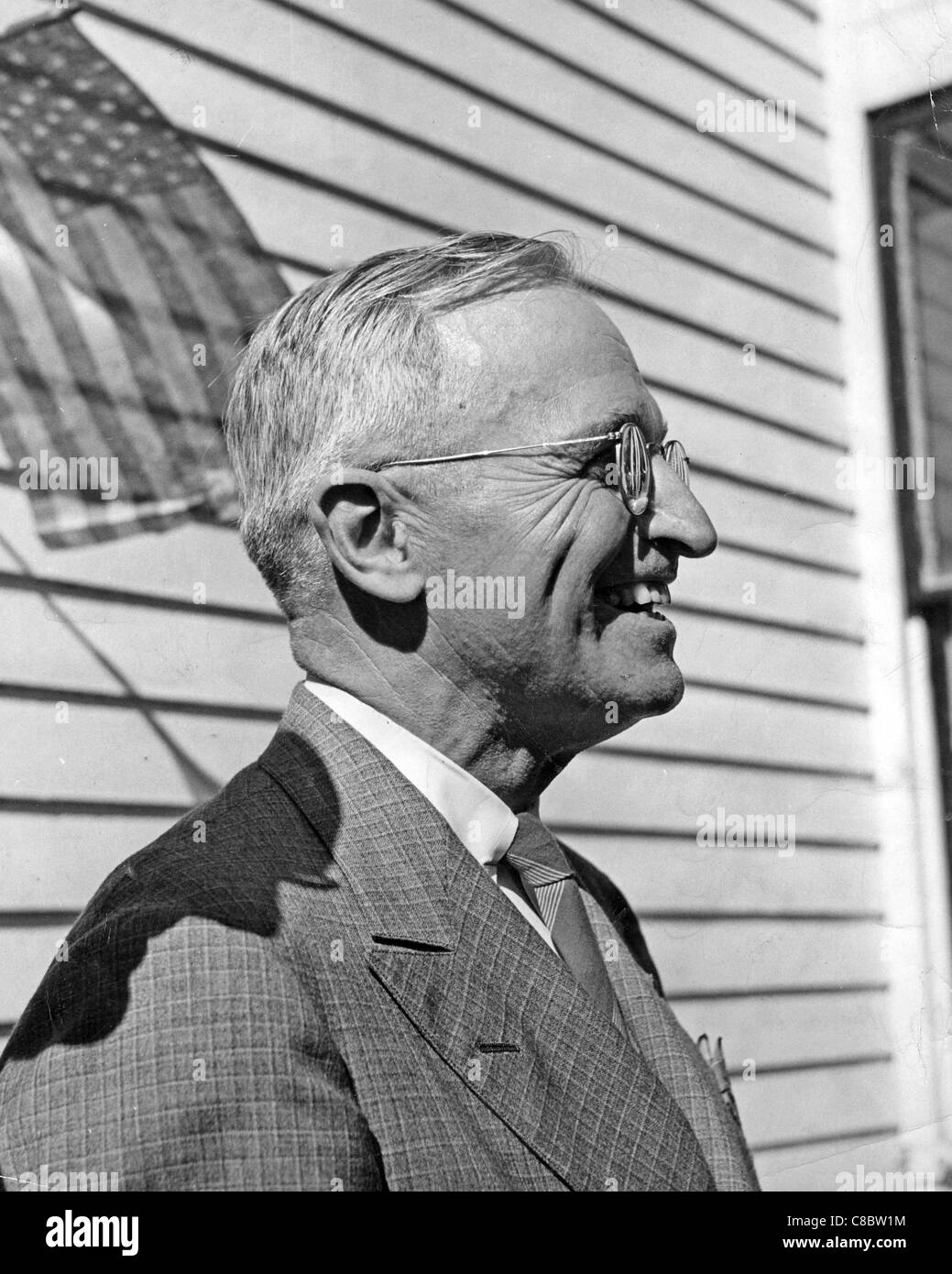 HARRY S.Truman (1884-1972) 33a Presidente degli Stati Uniti d'America in Lamar, Missouri, durante il 1944 la campagna presidenziale Foto Stock