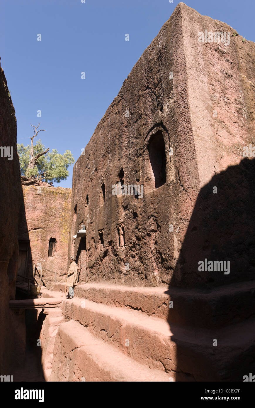 Elk200-3210v Etiopia Lalibela, rock cut chiesa, XII-XIII c, Golgotha-Mikkael-Selassie Foto Stock