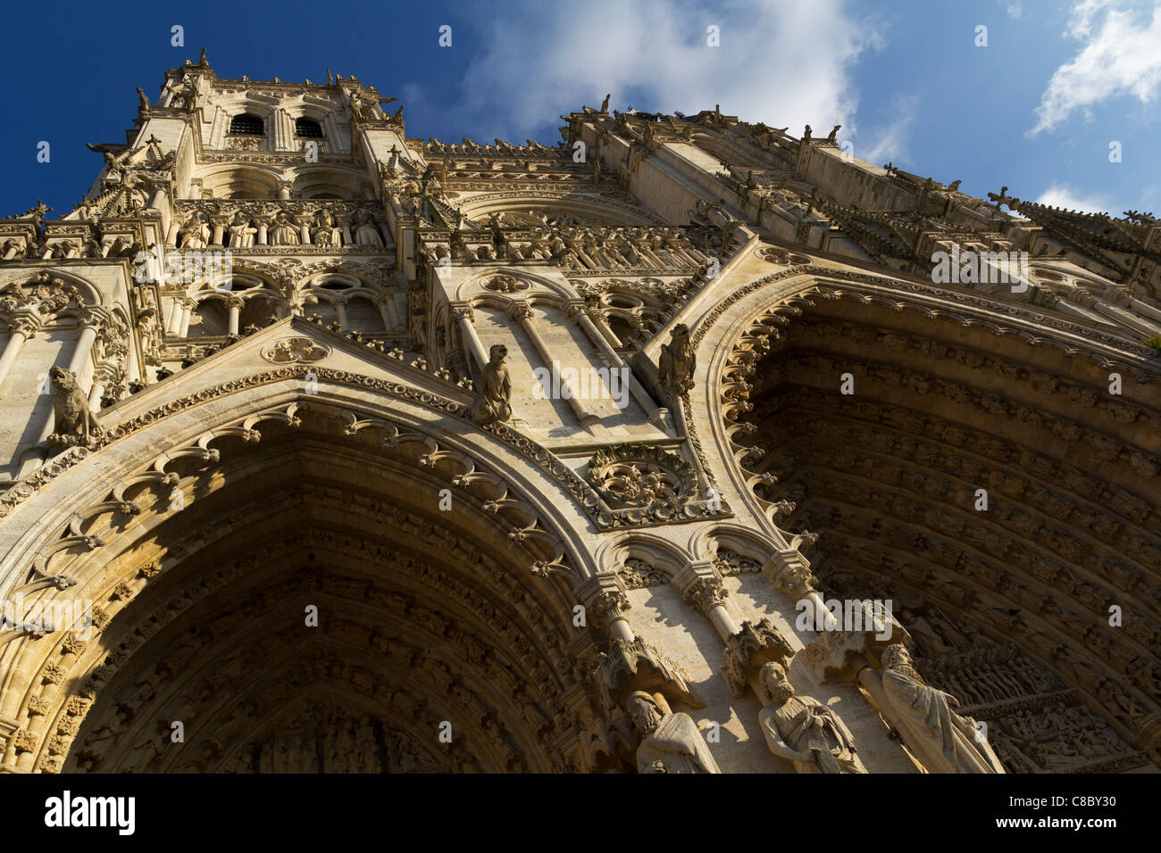 La cattedrale di Amiens, Piccardia, Francia Foto Stock