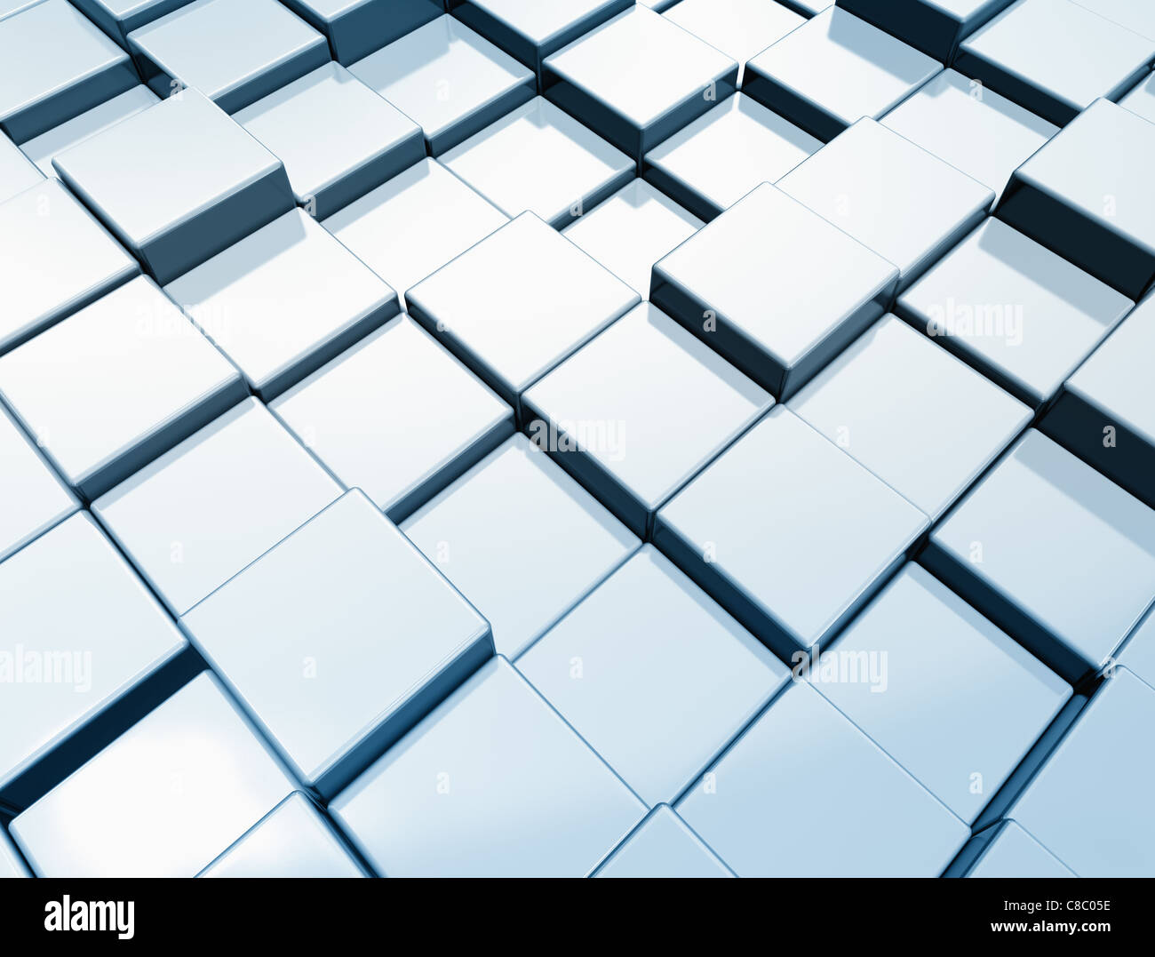 Abstract cubetti di metallo dello sfondo. Foto Stock