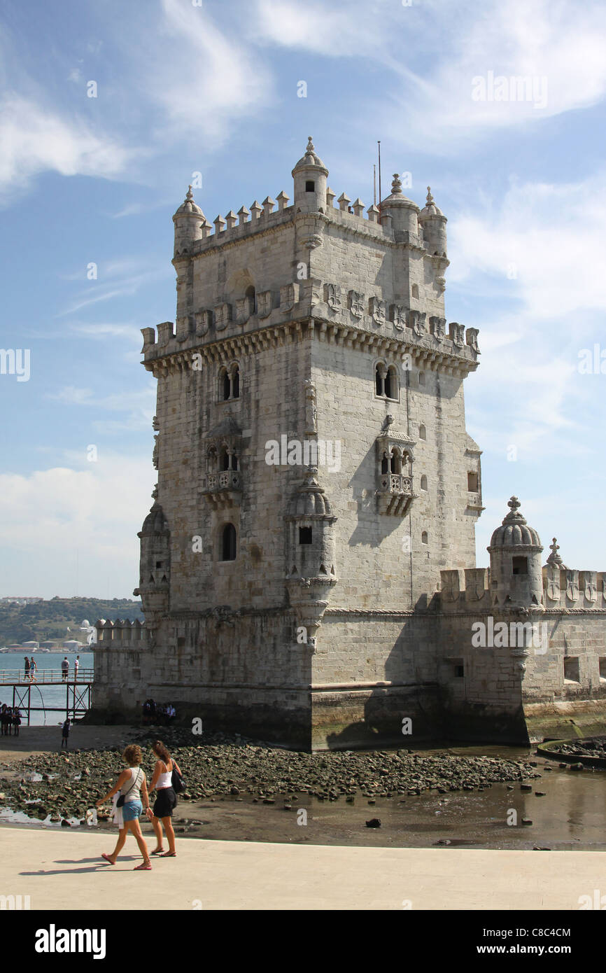 La Torre di Belem, Lisbona, Portogallo Foto Stock
