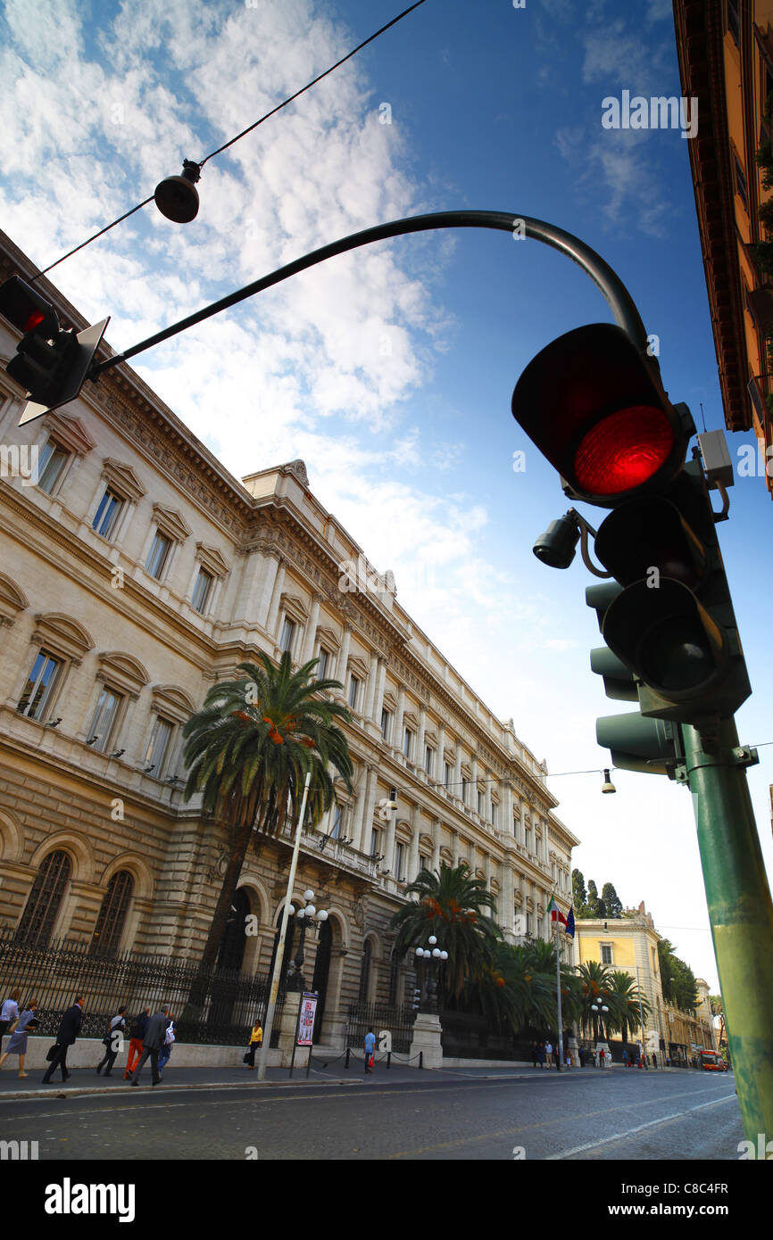 Nazionale Italiana di Banca, Banca d'Italia in Via Nazionale a Roma, Italia. Foto Stock