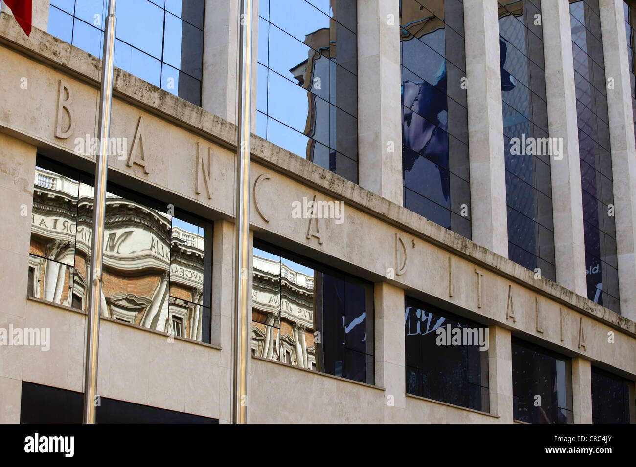 Italia Banca Nazionale, Banca d'Italia in Via XX Settembre in Roma, Italia. Foto Stock