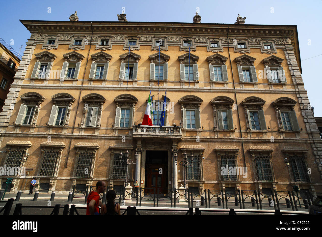 Palazzo Madama a Roma, Italia che ospita il Senato italiano. Foto Stock