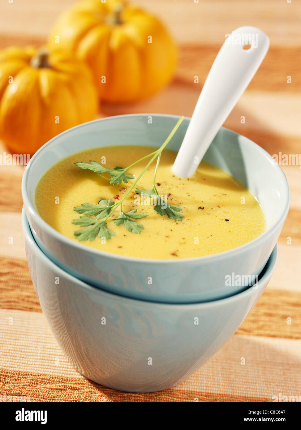 Cremosa zuppa di zucca Foto Stock