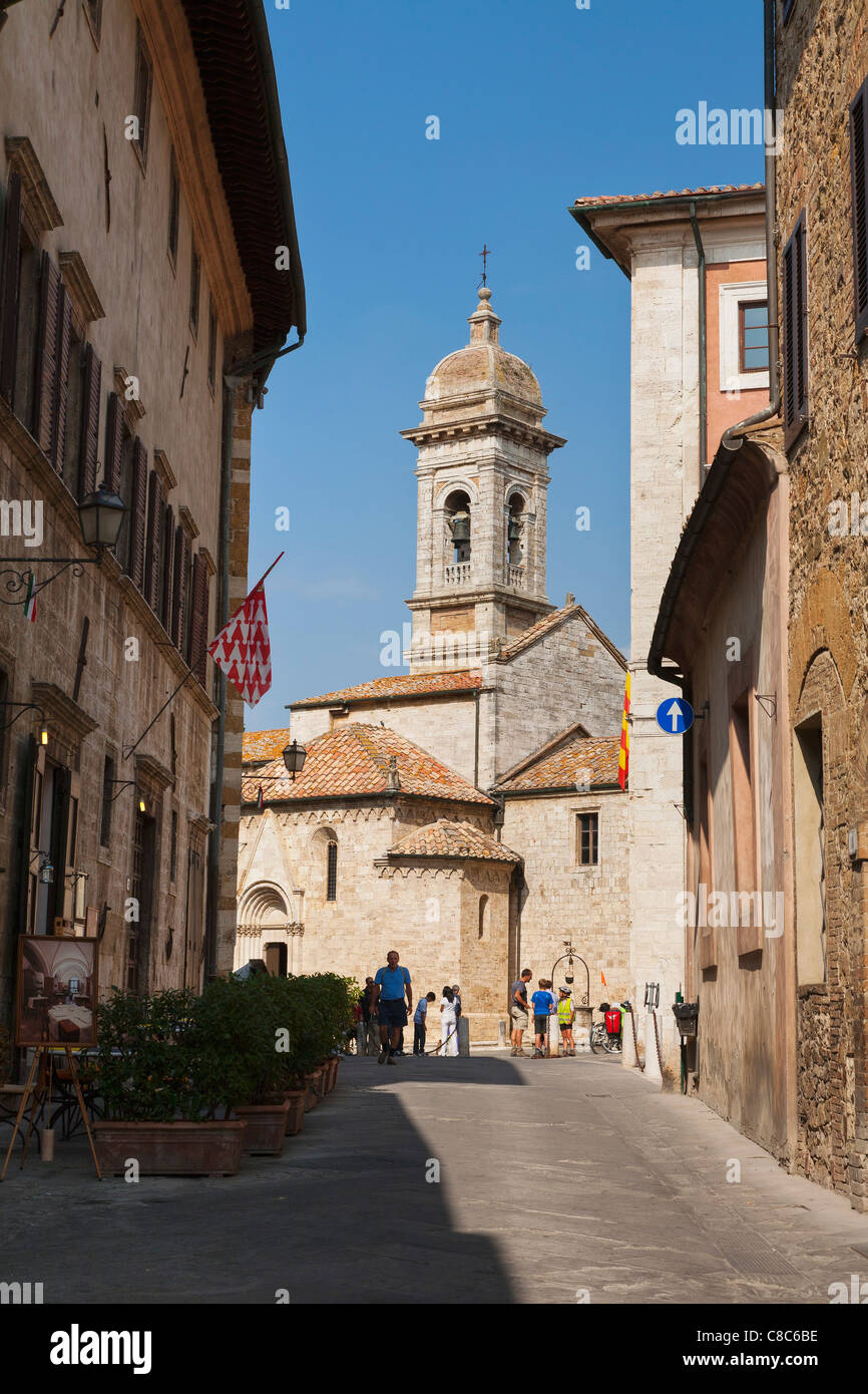 Chiesa Collegiata di San Quirico, Val d'Orcia, Toscana, Italia Foto Stock