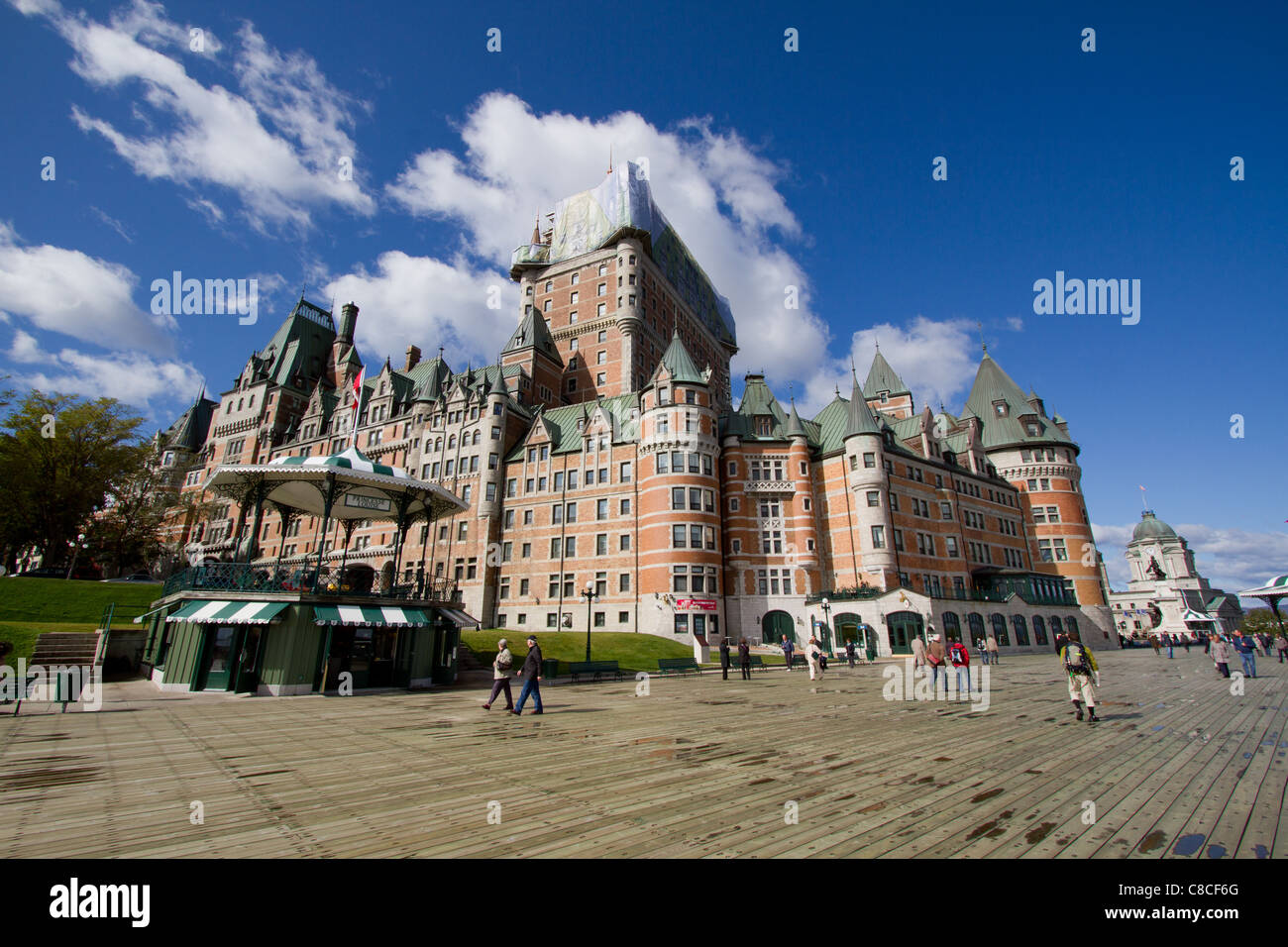 Chateau Frontenac, meglio noto punto di riferimento del Québec in Canada Foto Stock