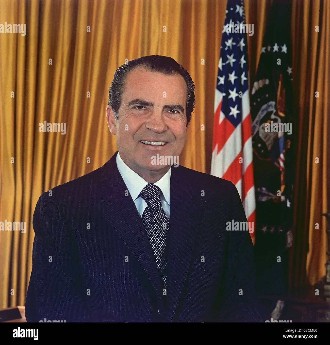 RICHARD Nixon (1913-1994) il trentasettesimo Presidente degli Stati Uniti d'America nel dicembre 1971 Foto Stock