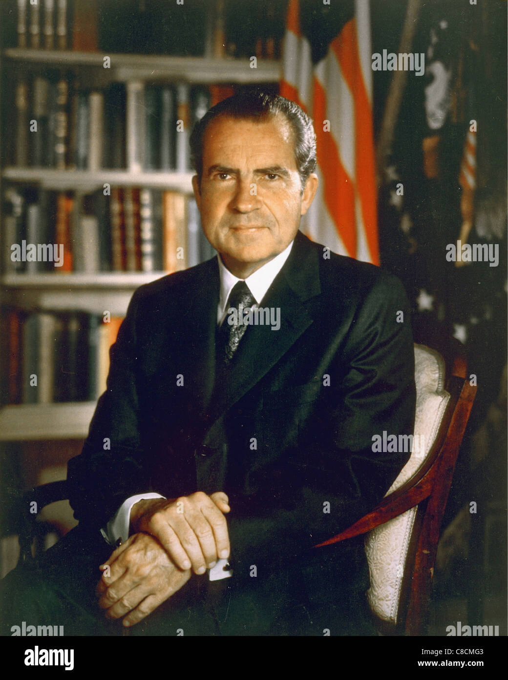 RICHARD Nixon (1913-1994) il trentasettesimo Presidente degli Stati Uniti d'America nel luglio 1971 Foto Stock