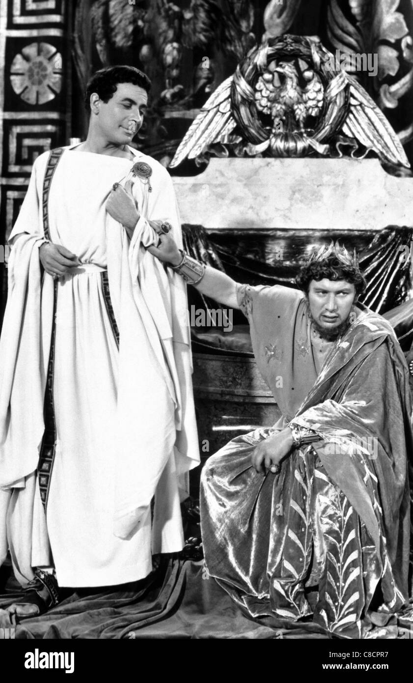 LEO Genn e Peter Ustinov, QUO VADIS, 1951 Foto Stock